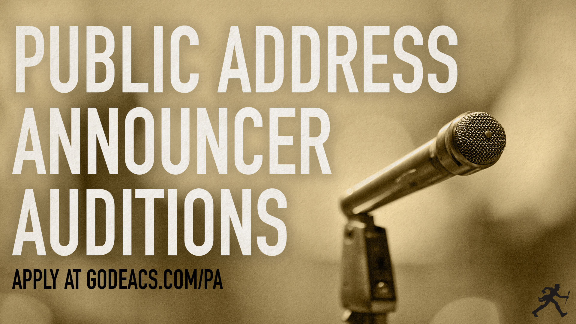 Public Address Announcer Auditions | Apply at GoDeacs.com/PA