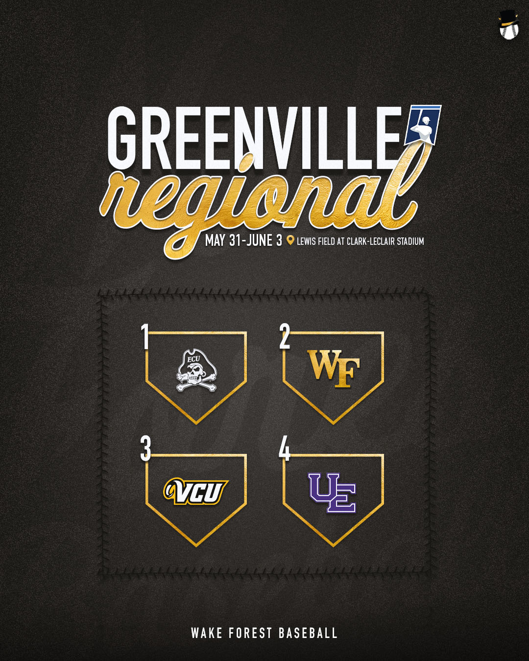 Greenville Regional - May 31-June 3 - Lewis Field at Clark-LeClair Stadium