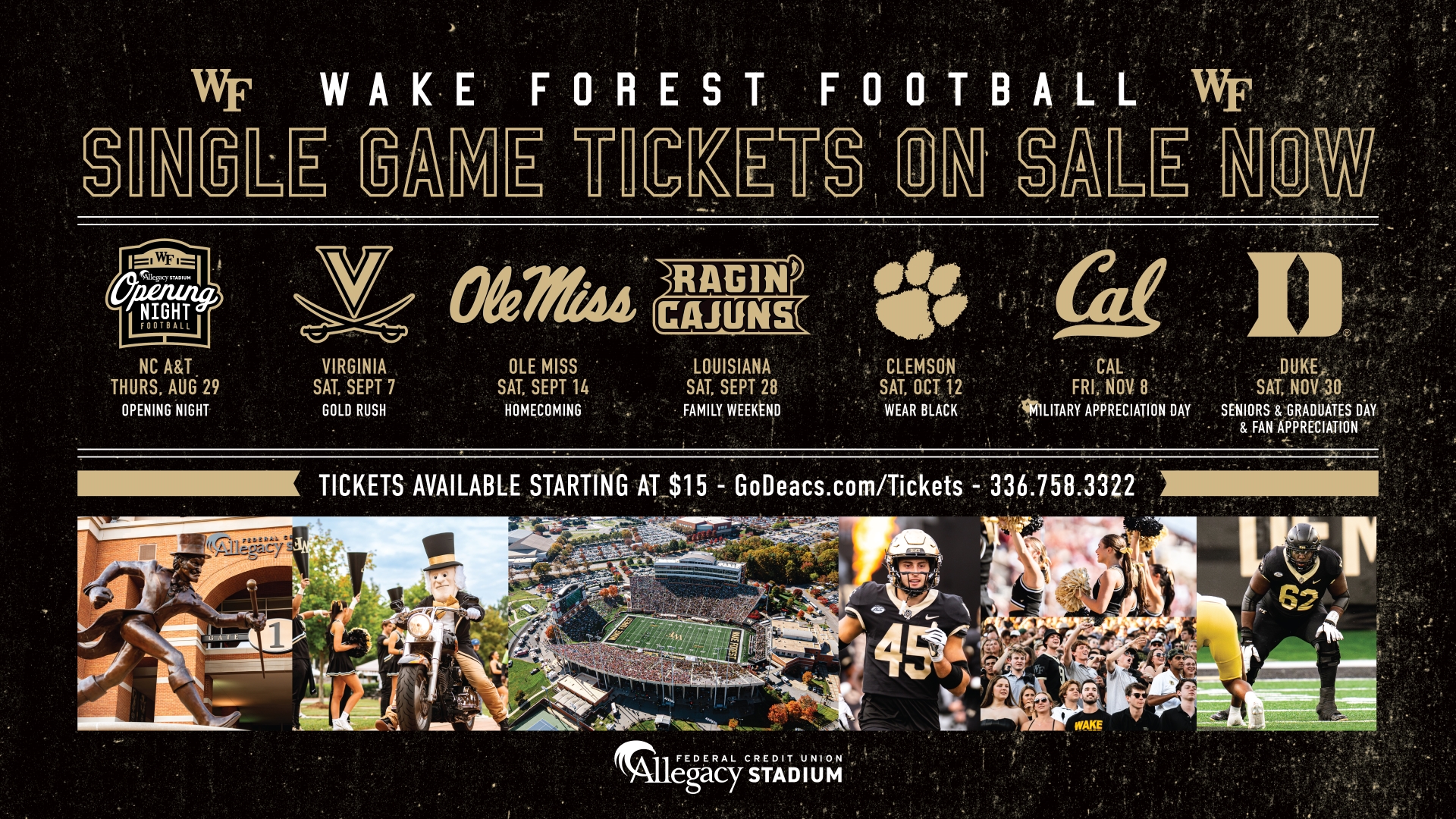 Wake Forest Football - Single Game Tickets On Sale Now