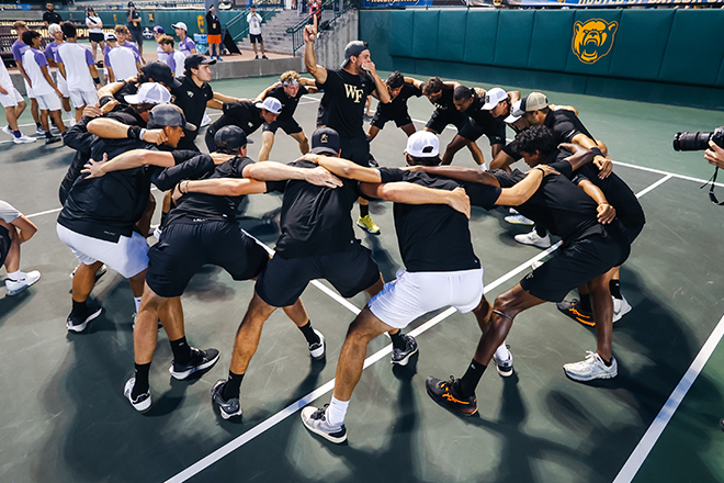 Men's Tennis Team Huddle