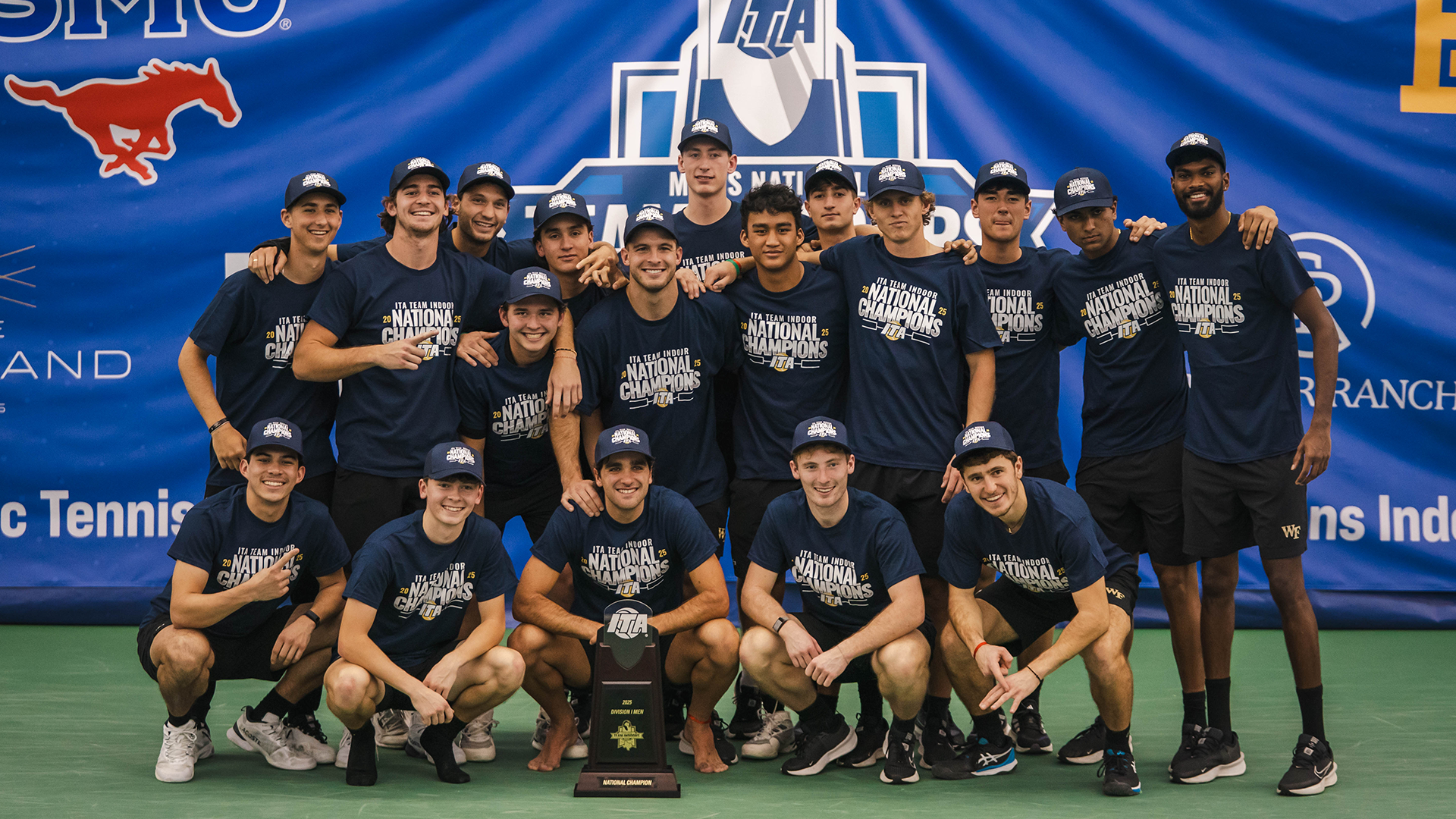 Wake Forest men's tennis team celebrating