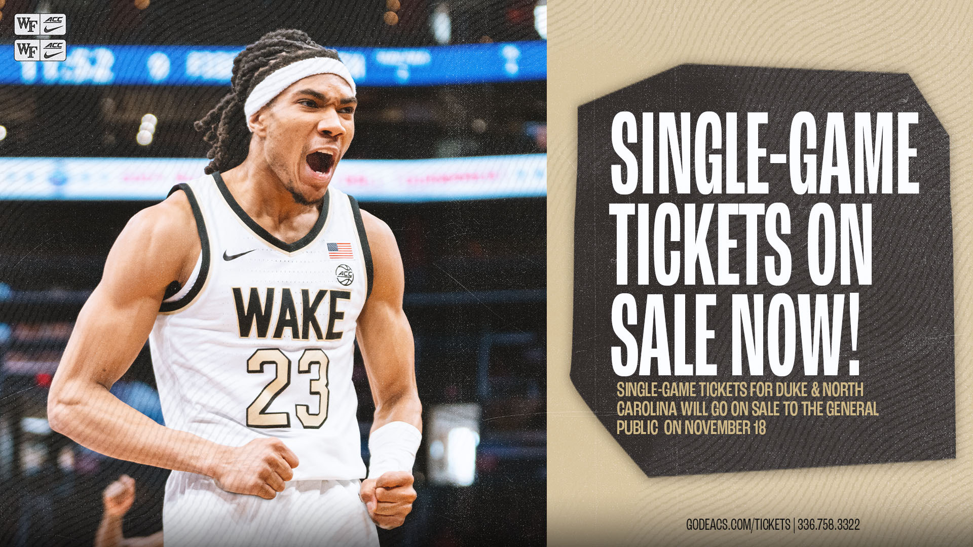 Single-Game Tickets On Sale Now! Single-Game Tickets for Duke & North Carolina will go on sale to the general public on November 18.