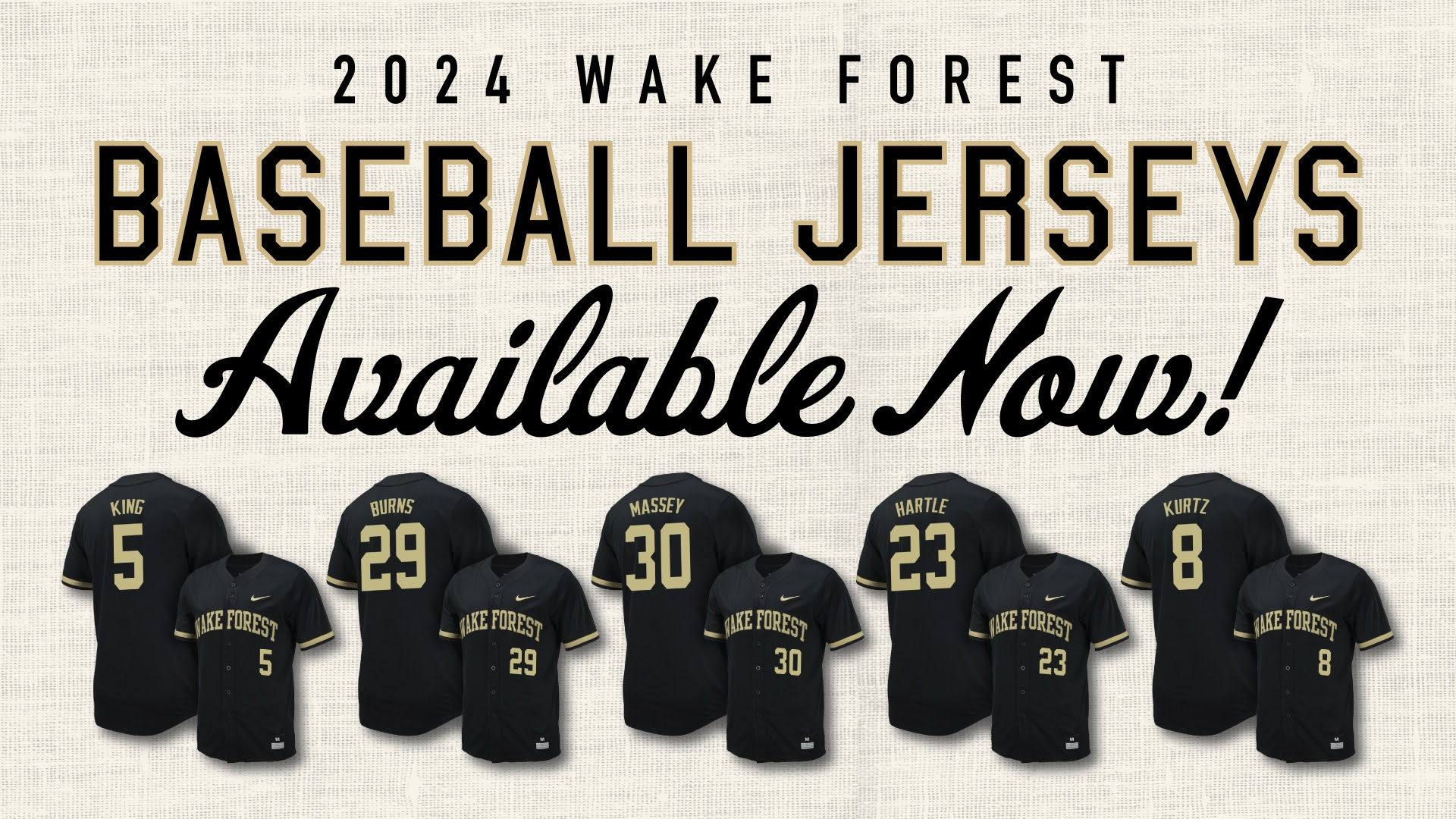 2024 Wake Forest Baseball Jerseys