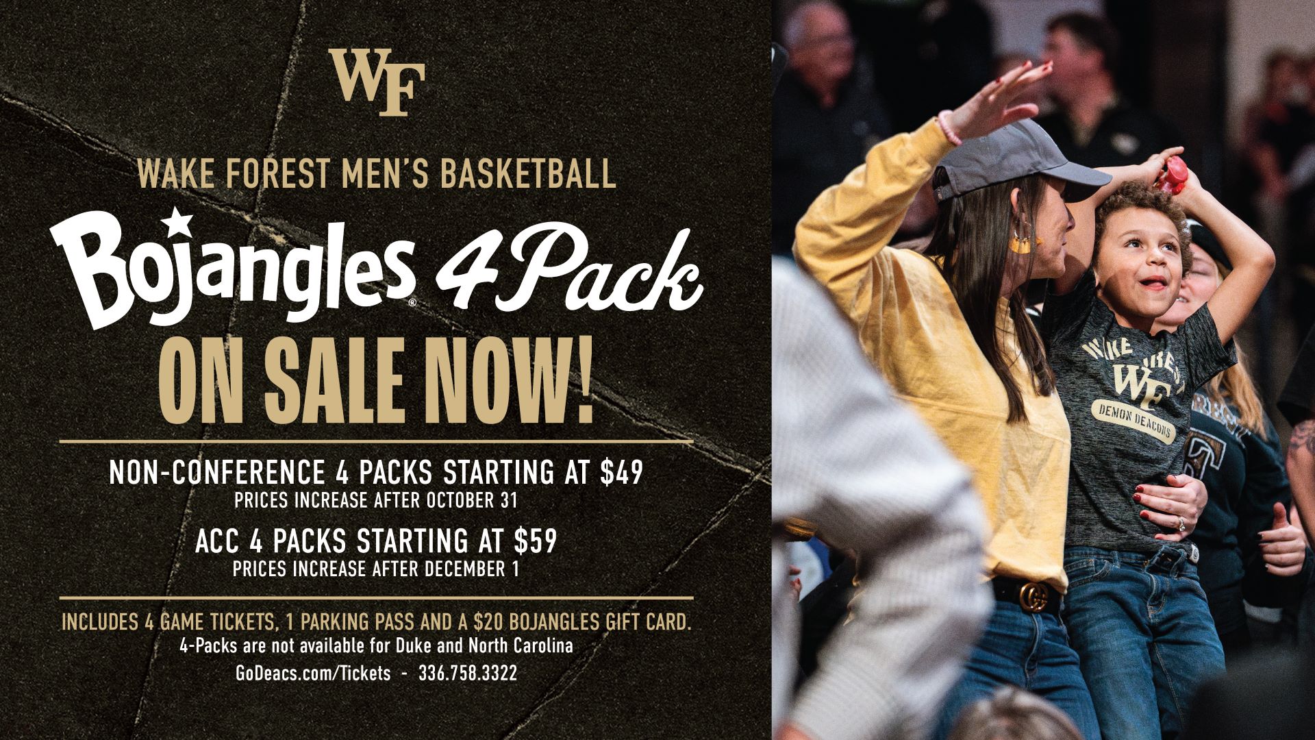 Wake Forest men's basketball Bojangles 4-Pack on sale now! 