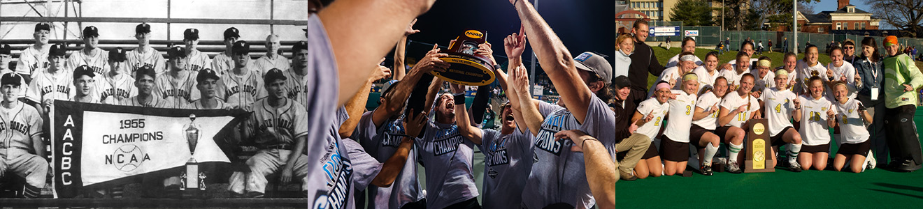 1955 National Championship Baseball Team, 2025 National Championship[ Tennis Team, 2003 National Championship Field Hockey Team